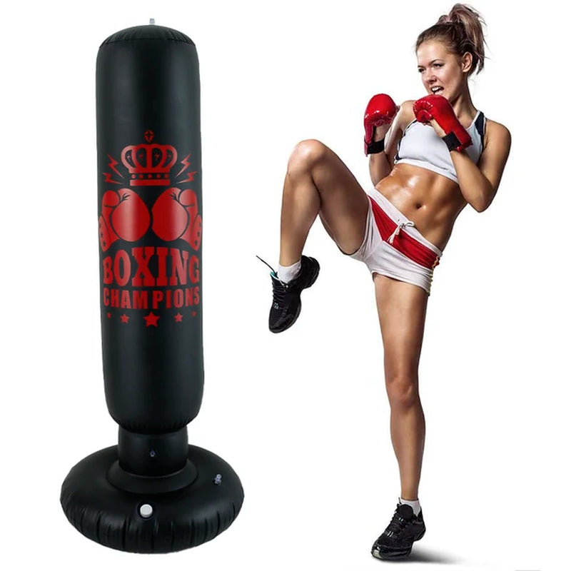 1.6M Inflatable Boxing Punching Bag for Adult Fitness Sports Boxing Equipment Sandbag Boxing Training Column Stress Relief Bag
